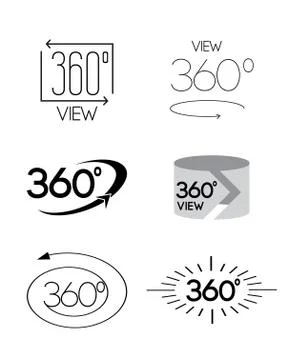 360 Degrees View Vector Icon Stock Illustration