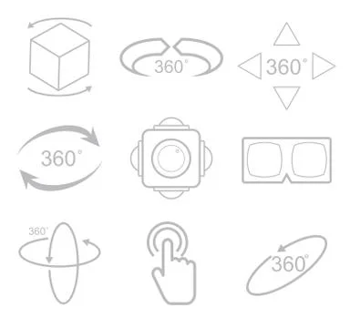 360 Degrees View Vector Icon Stock Illustration