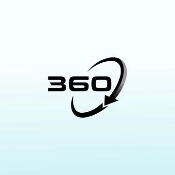 360 degrees view vector icons for virtual reality ,360 vector logo design tem Stock Illustration