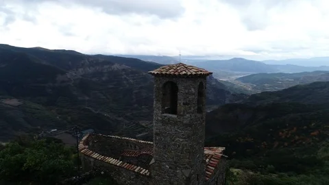 360 drone flight around a hermitage Stock Footage 122298967