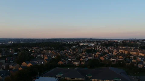 360 drone shot of crown gardens and prologis park Stock Footage 92544955