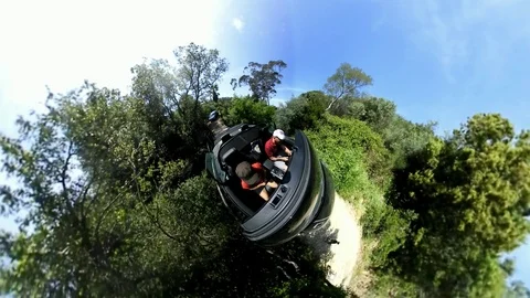 360 Effects Enjoy driving a Range Rover convertible into the wild tuscany cou Stock Footage 90418575