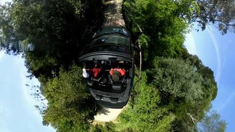 360 Effects - Enjoy a Range Rover convertible into the wild tuscany country Stock Footage 90418699