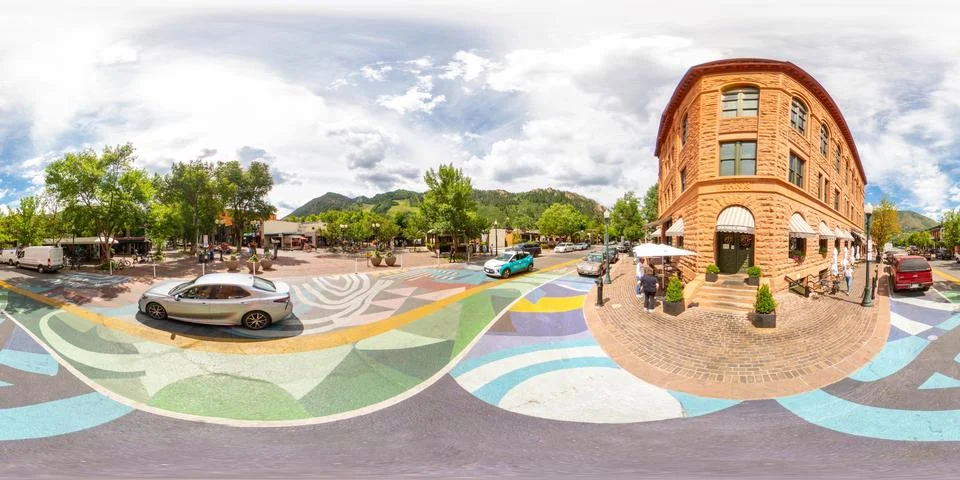 360 equirectangular panorama Aspen Public House rustic pub Foto stock