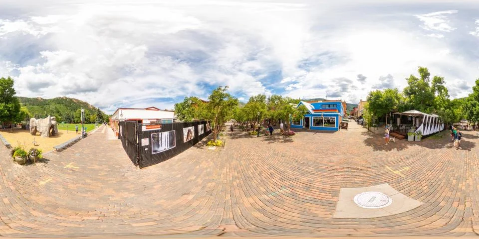 360 equirectangular panorama Aviator Nation Clothing Store Aspen Colorado Stock-Fotos