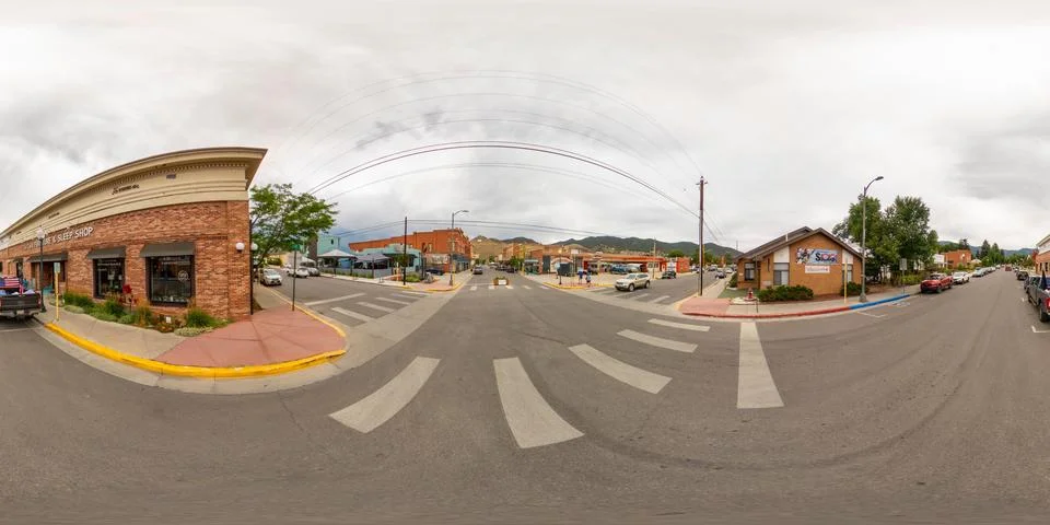 360 equirectangular panorama Su Casa Furniture Sleep Shop Salida Colorado Stock-Fotos