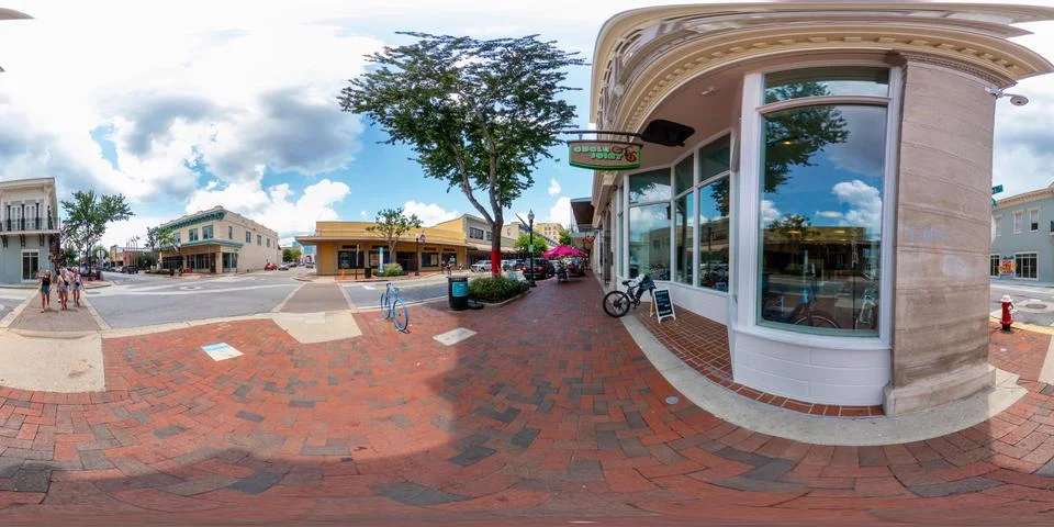 360 equirectangular photo Cycle Joint bike shop Foto stock