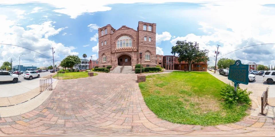 360 equirectangular photo First Methodist Church Stock-Fotos