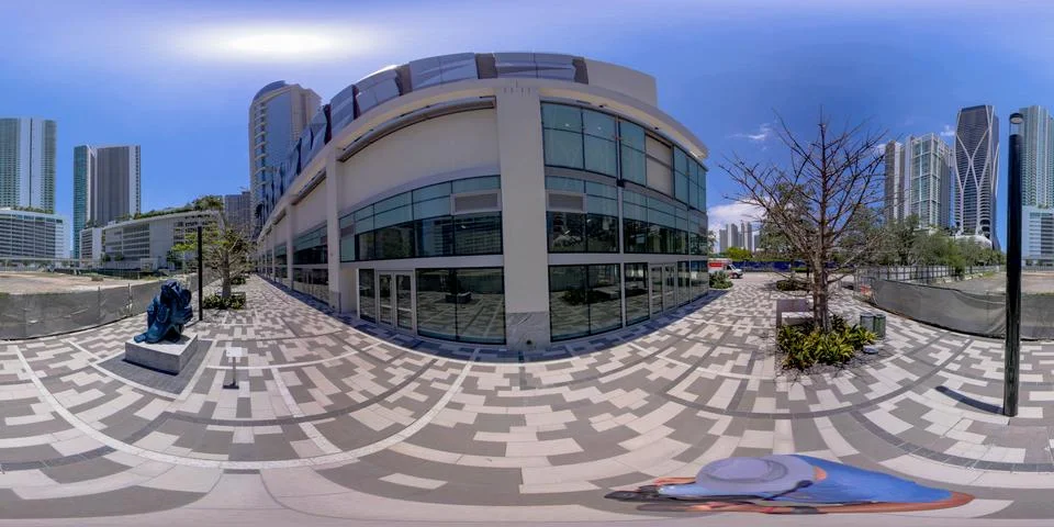 360 equirectangular photo Miami Paramount Miami Worldcenter Bezel Tower Foto stock