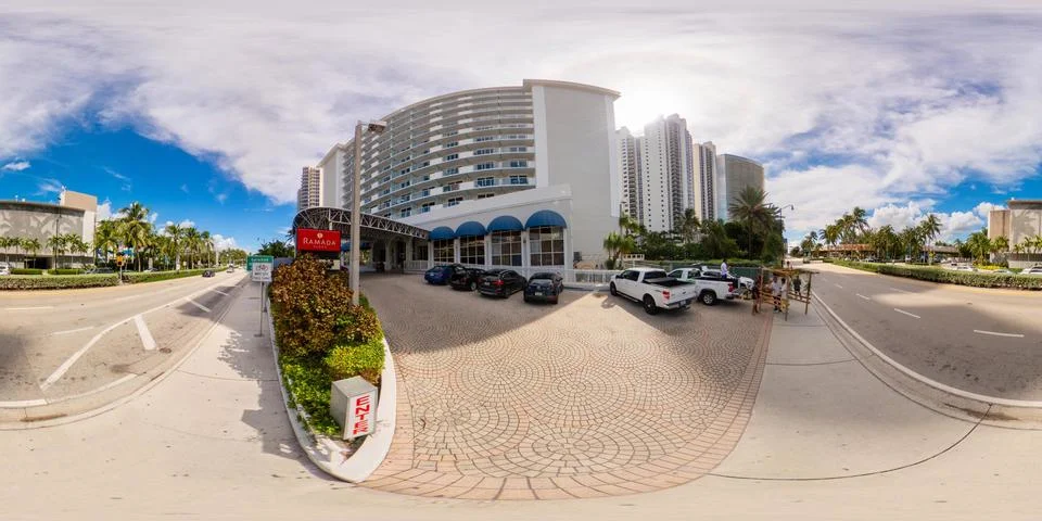 360 equirectangular photo Ramada Hotel Marco Polo Stock-Fotos