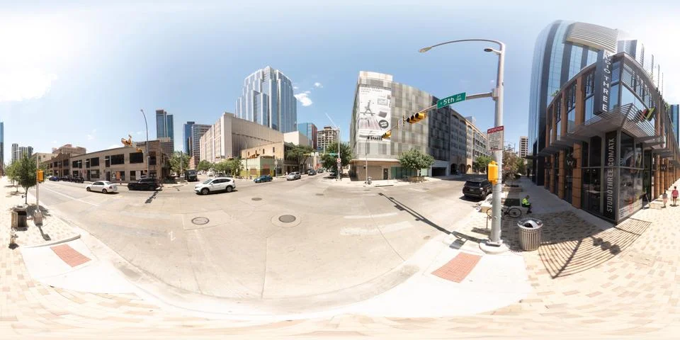 360 equirectangular photo of Studio Three Stock Photos