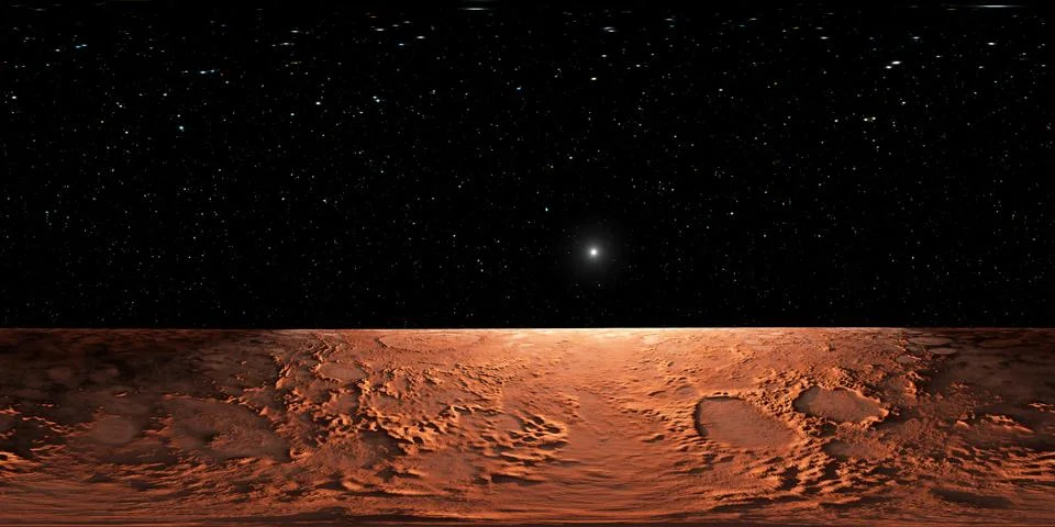 360 Equirectangular projection of Mars, HDRI environment map 库存插图