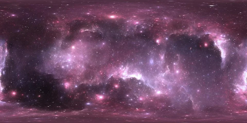 360 Equirectangular projection. Space background with nebula and stars. 库存插图