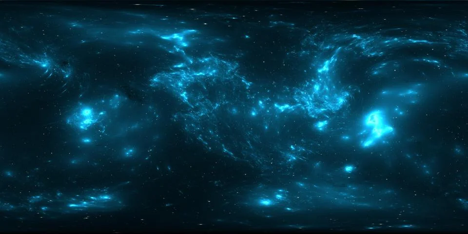 360 Equirectangular projection. Space background with nebula and stars. Illustrazione stock