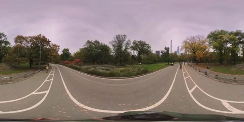 360 equirectangular stock video riding bike in Central Park NYC New York 2023 Video stock 254896604