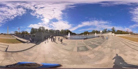 360 equirectangular stock video Washington DC World War II Memorial October.. Vidéo 254896491