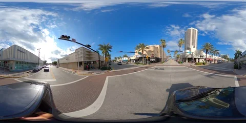 360 equirectangular vr footage of Miami Beach during Coronavirus Covid 19 shu Stock Footage 127843884
