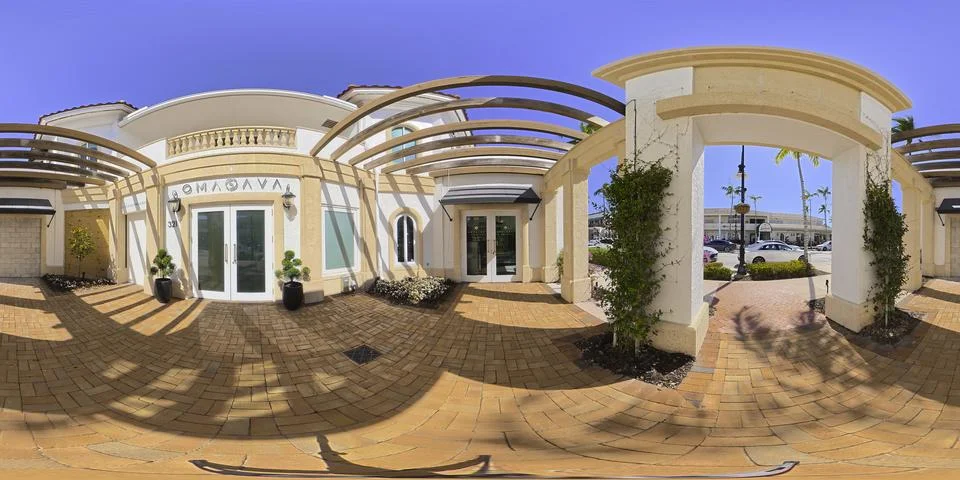 360 equirectangular vr photo shops at 5th Ave South Naples Florida Foto stock