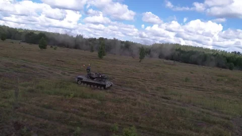 360 flight around Flakpanzer Gepard Stock Footage 250979853