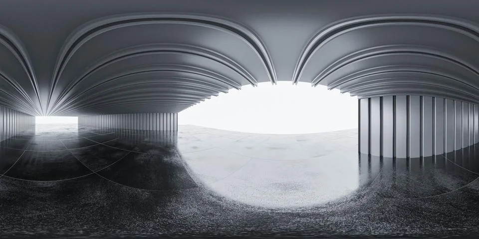 360 full equirectangular panorama dark abstract concrete and soldered metal Stock Illustration