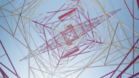 360 High Voltage Power Lines Video stock 196002081