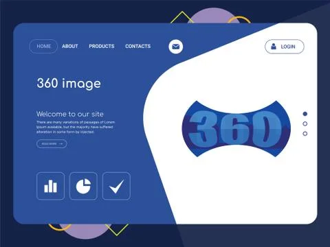 360 image Landing page website template design Free Stock Illustration