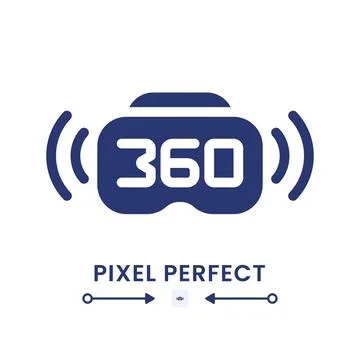 360 live streaming black solid desktop icon Stock Illustration