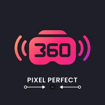 360 live streaming pink solid gradient desktop icon on black Stockillustratie