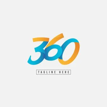 360 Logo Vector Template Design Illustration Stock Illustration