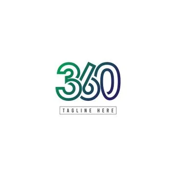 360 Logo Vector Template Design Illustration Stock Illustration