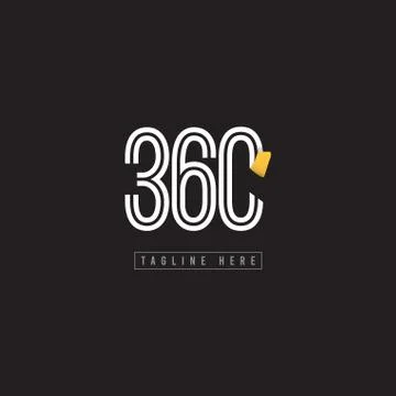 360 Logo Vector Template Design Illustration Stock Illustration