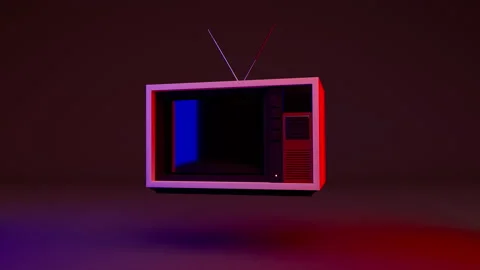 360° loop animation of vintage television, 3d render illustration Stock Footage 168108700