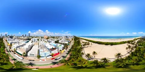 360 Miami Beach Ocean Drive 2026 Video stock 341983495