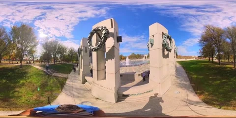 360 motion footage Washington DC World War II memorial 動画素材 254896530