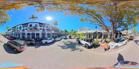 360 motion tour Naples Florida down historic Main Street 2026 Stock Footage 328331503