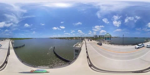 360 motion video Southern Boulevard Bridge Palm Beach FL Stock Footage 241010822
