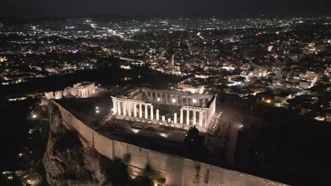 360 night Acropolis views Stock Footage 312821517