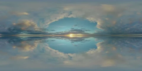 360 panorama mirror background sky, cloudy horixo nature, spherical cloudscape Stock Footage 167502165