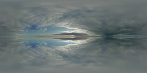360 panorama mirror background sky, cloudy horixo nature, spherical cloudscape Stock Footage 167532666
