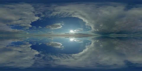 360 panorama mirror background sky, cloudy horixo nature, spherical cloudscape Видео 167569029