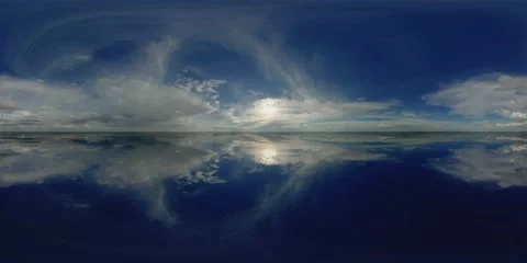 360 panorama mirror background sky, cloudy horixo nature, spherical cloudscape Stock Footage 167672150
