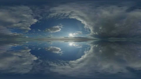 360 panorama spherical vr clouds, timelapse sky view cloudy nature Stock Footage 169221097