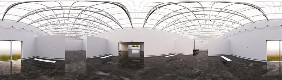 360 panoramic render of the exhibition space. Stock Illustration
