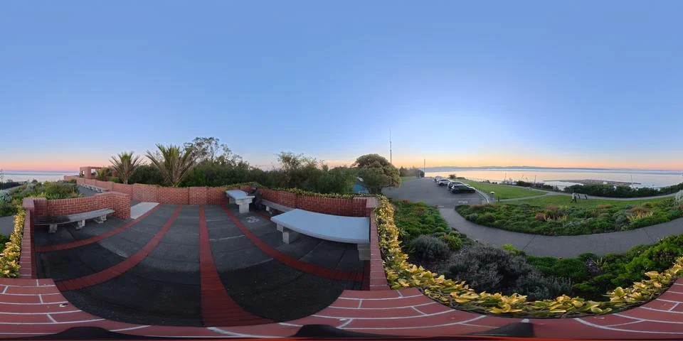 360° Panoramic View from Bluff Hill Lookout, Napier, New Zealand Foto stock