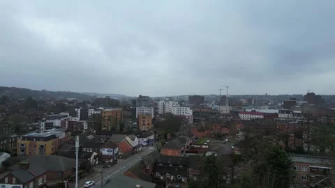 360 Panoramic View of Luton City During Mostly Cloudy Day Stock Footage 327793352
