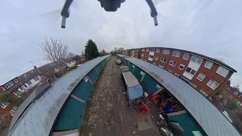 360 Panoramic View of Luton City During Mostly Cloudy Day Stock Footage 327793537
