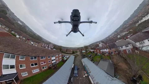 360 Panoramic View of Luton City During Mostly Cloudy Day Stock Footage 327794019