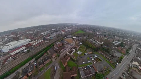 360 Panoramic View of Luton City During Mostly Cloudy Day Vídeo Stock 327794056