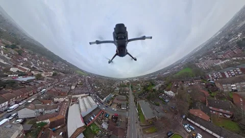 360 Panoramic View of Luton City During Mostly Cloudy Day Stock-Footage 327794172