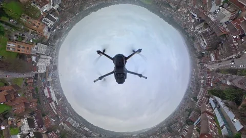 360 Panoramic View of Luton City During Mostly Cloudy Day Vídeos de archivo 327794313